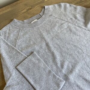 J. Jill Womens‎ Small Petite Grey Long Sleeve Crewneck Knit Sweater Top